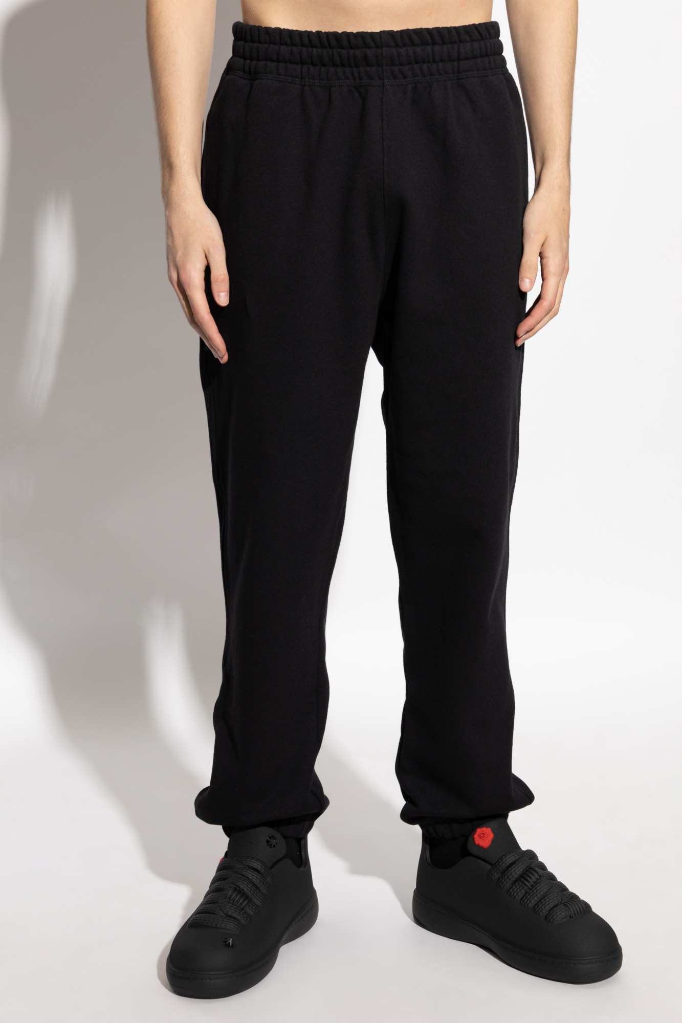 ボトムスその他 Burberry FW25 Black cotton joggers (8111679 A1189) Check Label Cotton Jogging Pants in Black - Women | Burberry